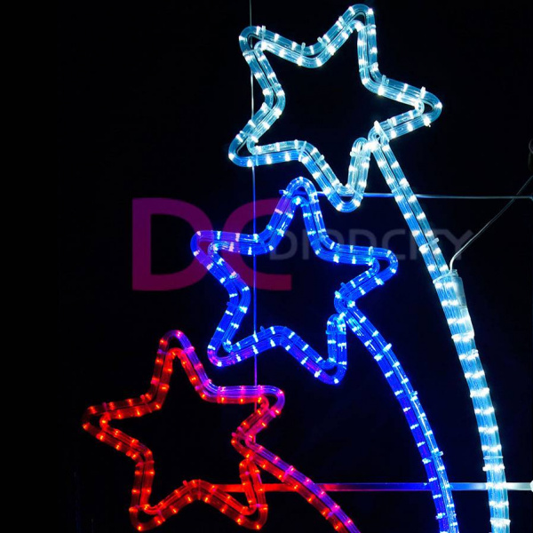 Световая консоль "3 звезды" 150х70 см, белый/синий/красный