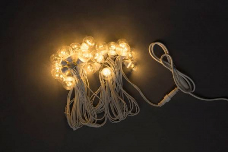 Гирлянда Белт Лайт 20 ламп,цвет теплый белый, 10 м, шаг 50см, белый провод