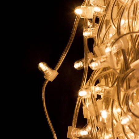 Гирлянда "Клип Лайт" теплые белые диоды, прозрачный провод