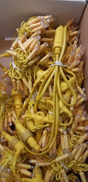 Светодиодный занавес "Дождь", 2 х 6м  желтые диоды IP65