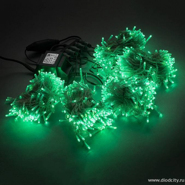 Гирлянда "Клип Лайт Спайдер" 5 нитей по 20 м, зеленые  диоды, мерцающая