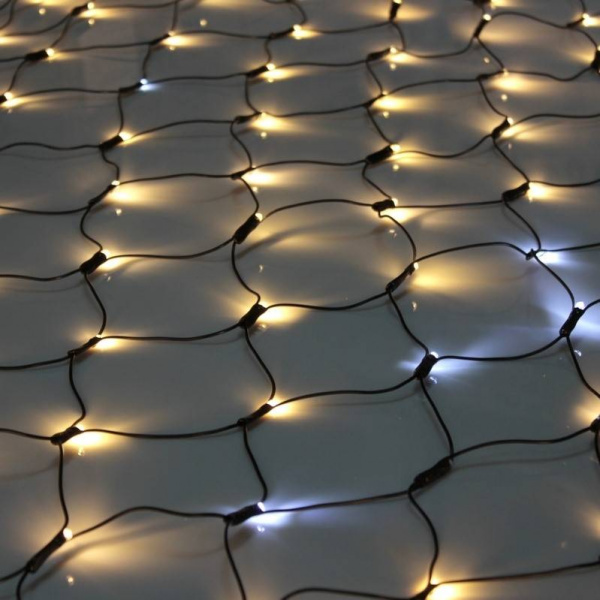 Гирлянда сеть 2х4 мерцающая, теплая белая