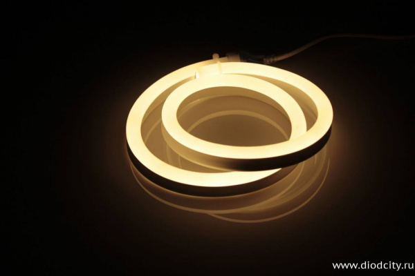 Гибкий неон 24V-2835-120P-big size, размер 12*25мм, теплый белый