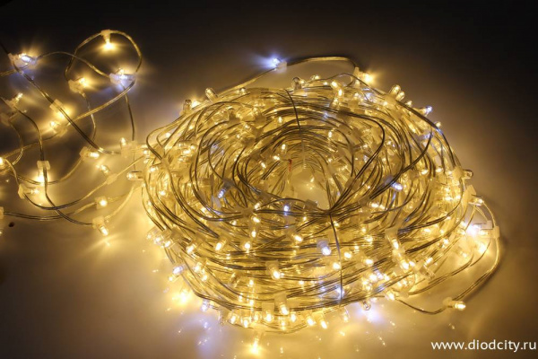 Гирлянда на деревья Клип Лайт мерцающий, 100 м, теплый белый (теплый белый flash)