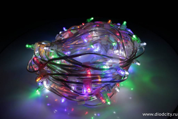 Гирлянда на деревья Клип Лайт мерцающий, 100 м, мульти (белый flash)