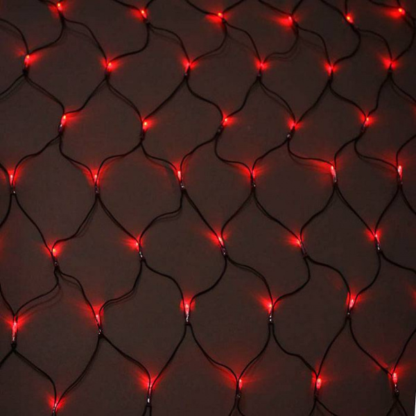 Гирлянда - сеть светодиодная 2 х 1.5 м, красная, с контроллером