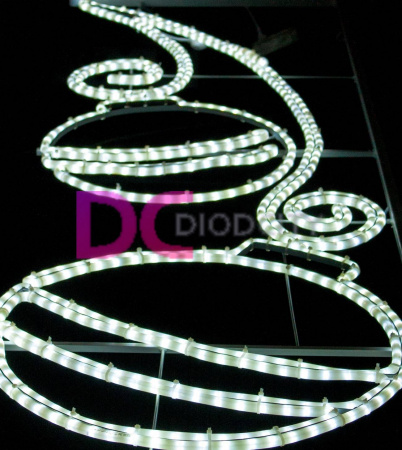 Светодиодная консоль "Праздничные шары" 200х60 см, белая