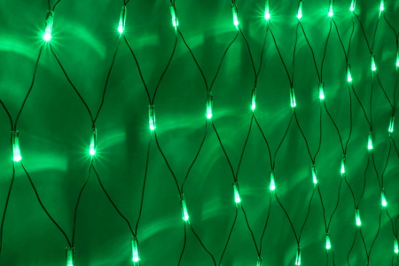 Гирлянда - сеть светодиодная 2 х 2 м, зеленая, с контроллером