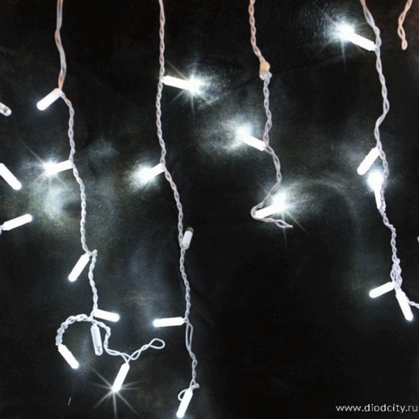 Гирлянда - бахрома 3 х 0.5м, белые диоды, мерцающая