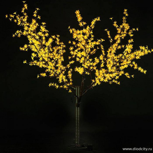 Светодиодное дерево"Сакура" 1.9 х 1.5м, желтое