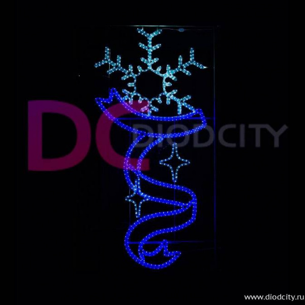 Светодиодная консоль "Снежинка с лентой", 180х90 см