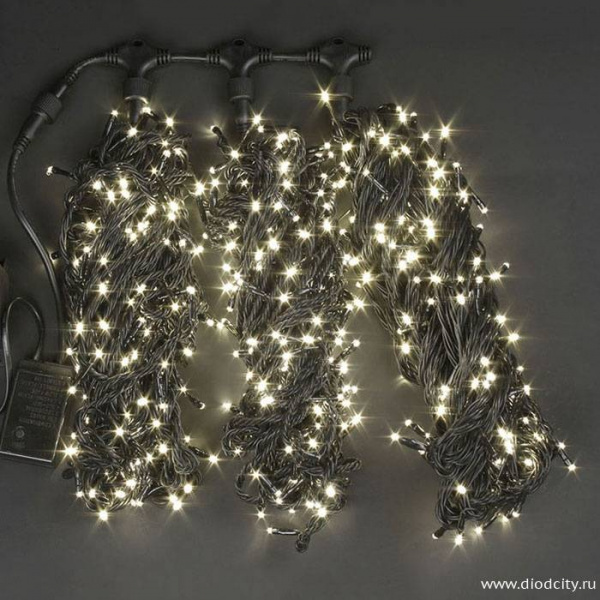 Гирлянда "Клип Лайт Спайдер" 3 нити по 20 м, теплый белый, с контроллером
