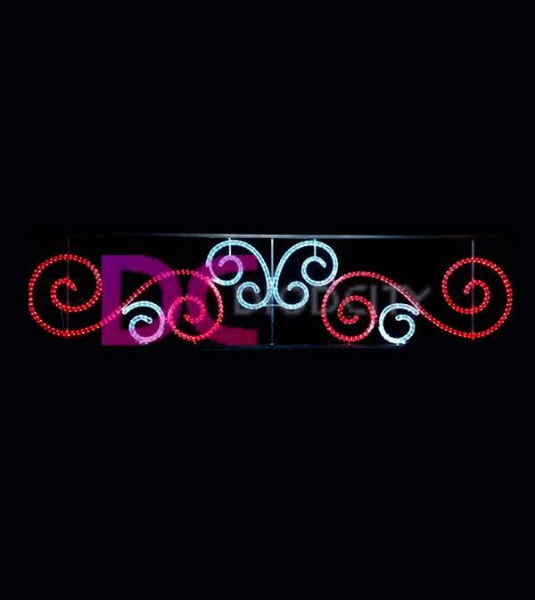 Световая перетяжка "Красное и белое" 300х90 см