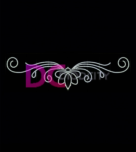 Световая перетяжка "Узоры" 300х90 см, белая