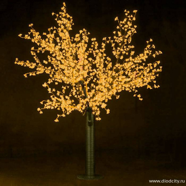 Светодиодное дерево"Сакура" 1.9 х 1.5м, желтое