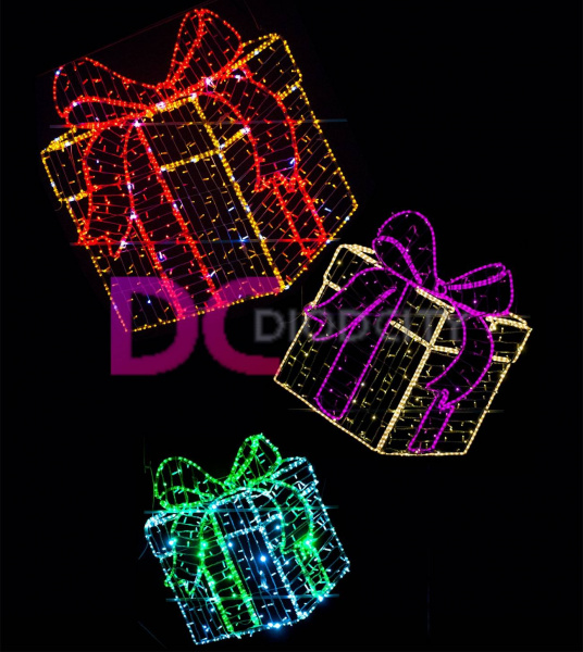 Световое панно " Три подарка" h 350 см