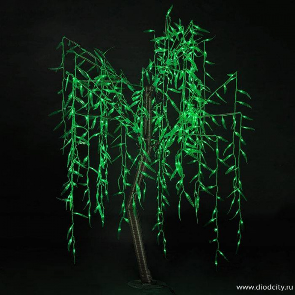 Светодиодная "Ива плакучая" 1.5 х 0.6м, зеленая