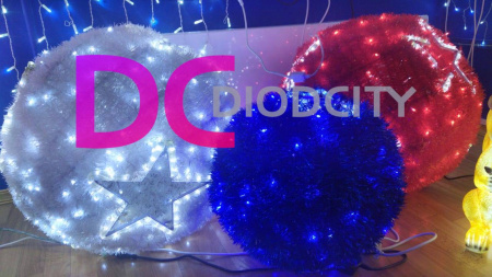 Обьемная фигура "Шар пушистый" 40 см, белый