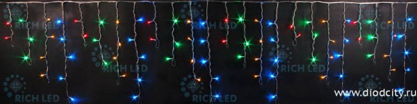 Светодиодная бахрома Rich LED 3х0.5 м, мульти, IP54