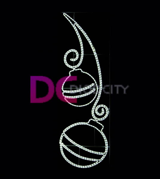 Светодиодная консоль "Праздничные шары" 200х60 см, белая