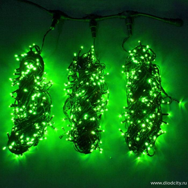 Гирлянда "Клип Лайт Спайдер" 3 нити по 20 м, зеленый, с контроллером
