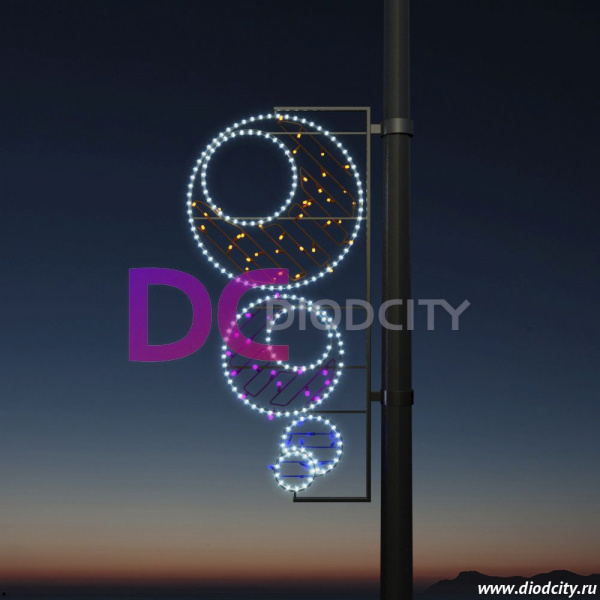 Светодиодная консоль "Разноцветие форм-2", 150*60 см