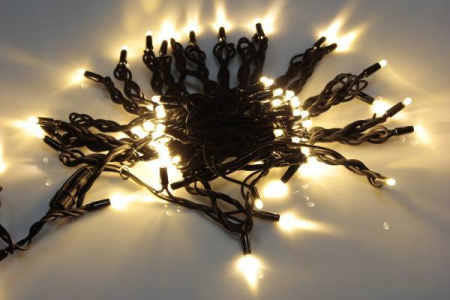 Гирлянда  LED Стринг Лайт, герметичный колпачок IP65 10м теплая белая