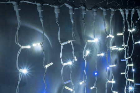 Светодиодный мерцающий занавес "Дождь", IP65, 2x1.5м, белый