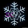 Светодиодная снежинка-смайлик диаметром 103 см