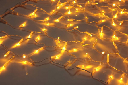 Светодиодный мерцающий занавес "Дождь", IP65, 2x9м, желтый