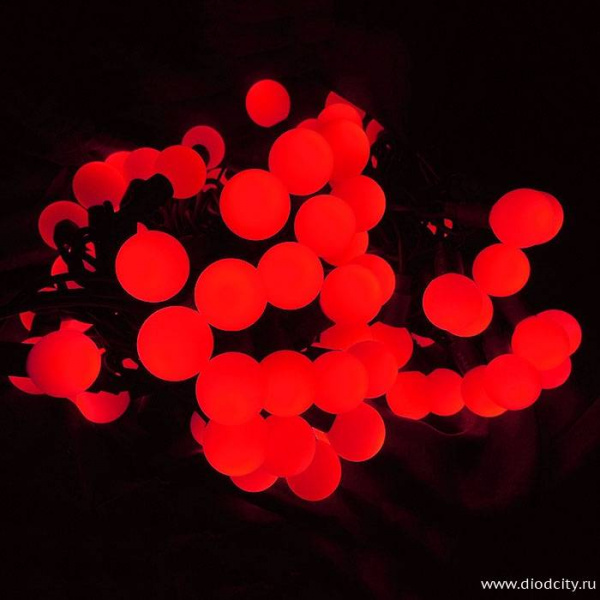 Гирлянда "Мультишарики", длина 15 м, D - 25 мм, красный