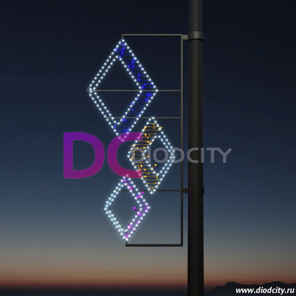 Светодиодная консоль "Разноцветие форм" 150*60 см