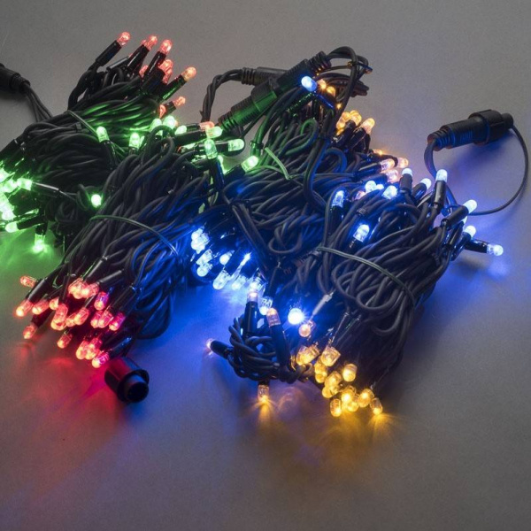 Гирлянда нить Стринг Лайт, 20м, черный провод, мульти