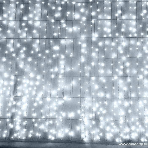 Светодиодный занавес "Дождь", 2 х 9м. белые  диоды