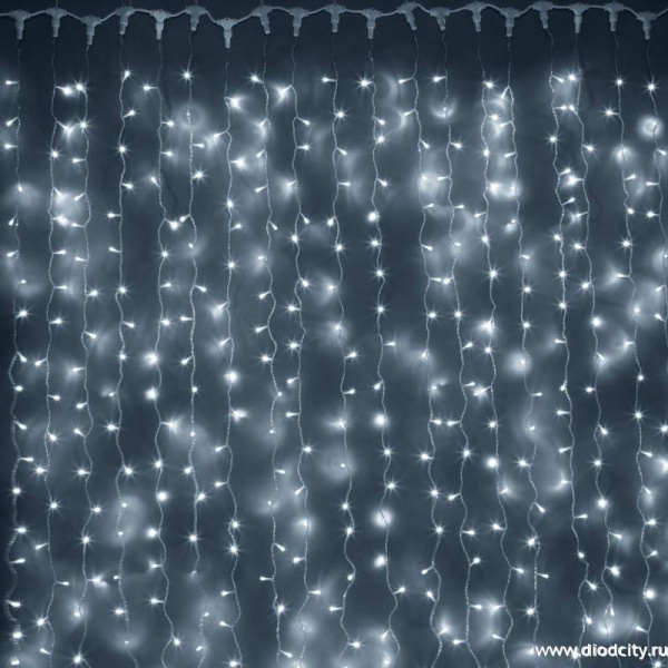 Светодиодный занавес "Дождь", 2 х 3м  белые диоды IP65, 24 В