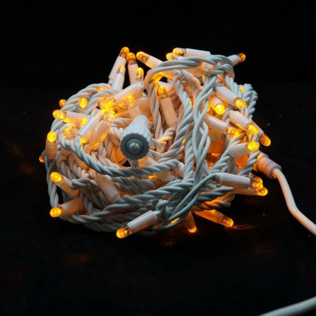 Гирлянда  LED Стринг Лайт, 10м, желтый, IP65 (провод каучук)