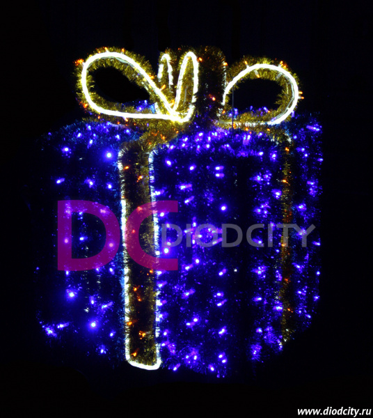 Световая фигура "Подарок с бантом" 50*40*40 см