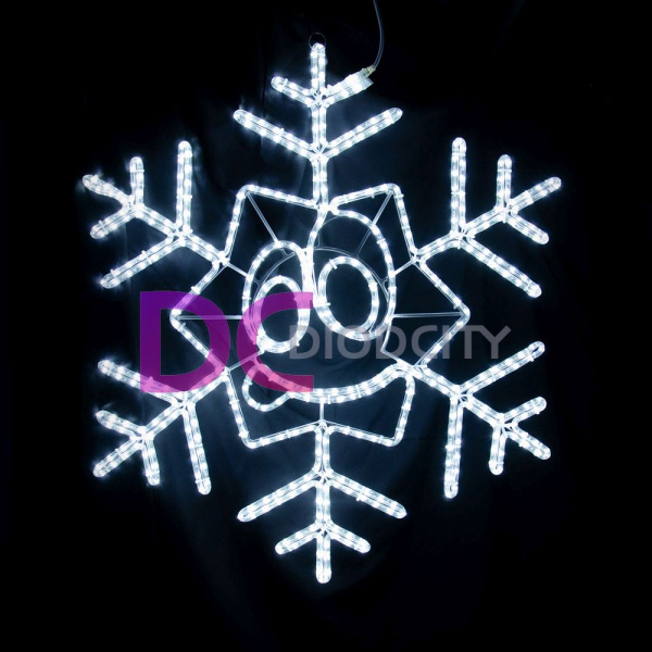 Светодиодная снежинка-смайлик диаметром 103 см