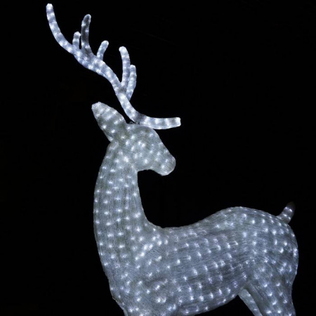 Световые акриловые фигуры "Пара благородных оленей", белые