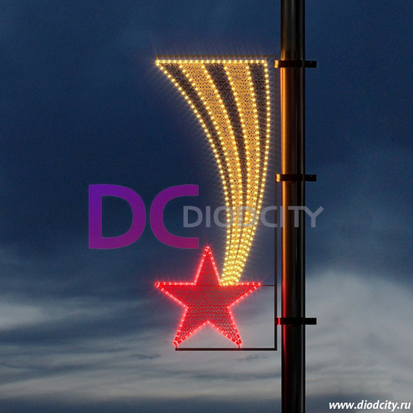 Световая консоль "Звезда с Георгиевской лентой" 162*68 см 