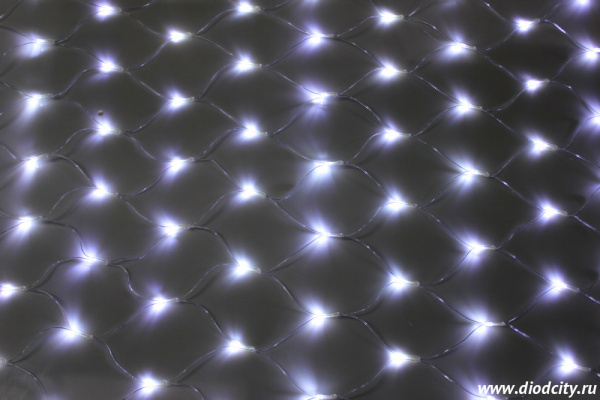 Гирлянда - сеть светодиодная 2 х 4 м, белая, с контроллером