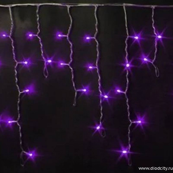 Светодиодная бахрома Rich LED 3х0.5 м, IP65,провод ПВХ, фиолетовая