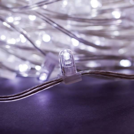 Гирлянда "Клип Лайт" белые диоды, прозрачный провод