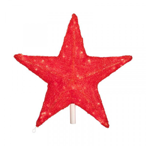 Световая акриловая макушка "Звезда" 80 см, красная