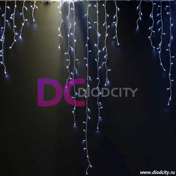 Световая бахрома 2.4*2.2 м, герметичный колпачок, мерцающая, белая