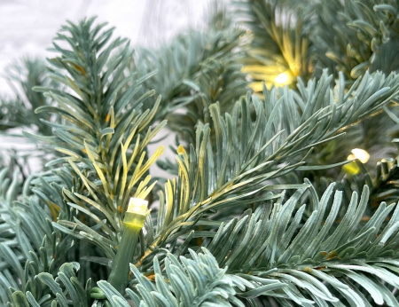 Хвойная гирлянда с лампочками Рождественская 180*33 см, 50 LED ламп, ЛИТАЯ 100%,