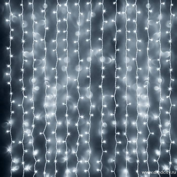 Светодиодный занавес "Дождь", 2 х 6м  белые диоды IP65